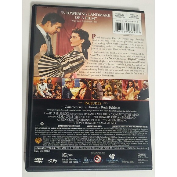 Gone With the Wind DVD 70th Anniversary 2-Disc Edition Classic Collector - Picture 6 of 9
